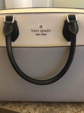 kate spade Two-Tone Satchel in Cream, Gray and Black